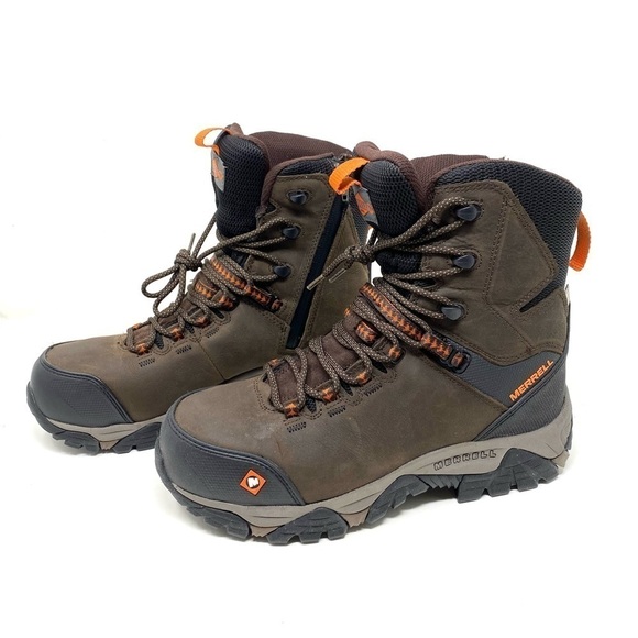 Merrell Men's J45315 Phaserboud Composite Toe Waterproof Safety Side Zip  Boots - Picture 2 of 7